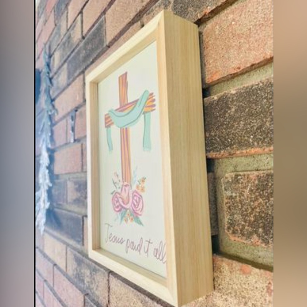 *Jesus Paid It All Inset Box Sign - Picture 7 of 10
